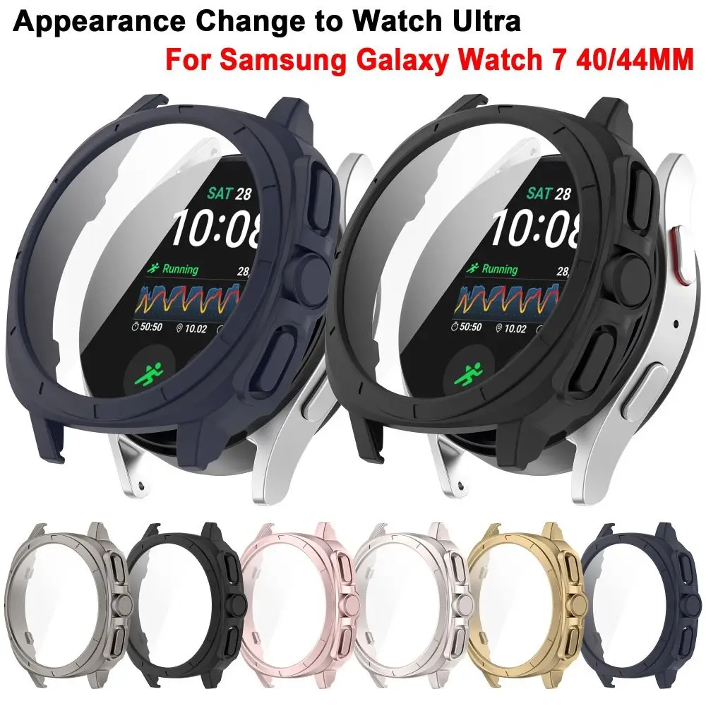 New Appearance Upgrade Ultra Change to Watch Ultra Case PC Tempered Smart Watch Screen Protector Samsung Galaxy Watch 7 40/44MM