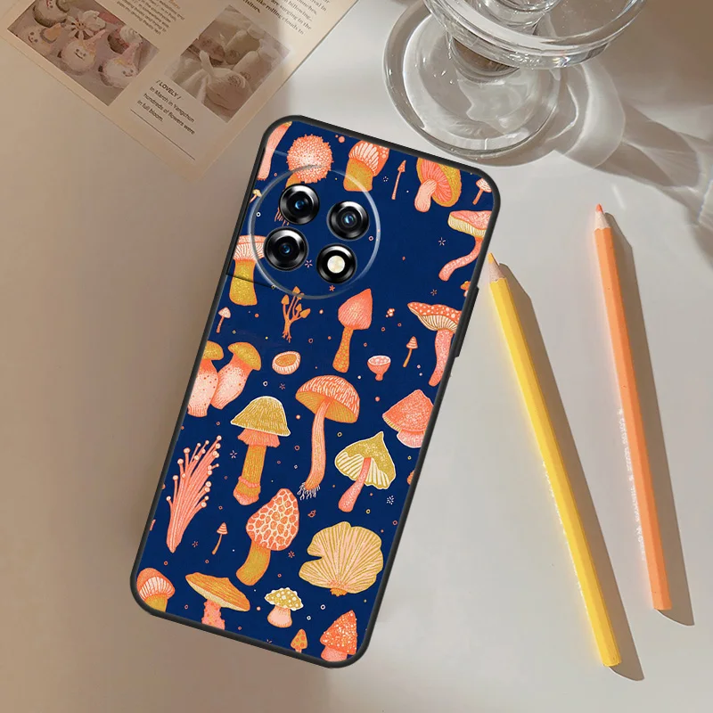 Mushroom Pattern Case For Oneplus Nord CE 3 Lite 2 2T N10 N20 N30 OnePlus 11 10 9 Pro 8T 9R 10R 10T Cover