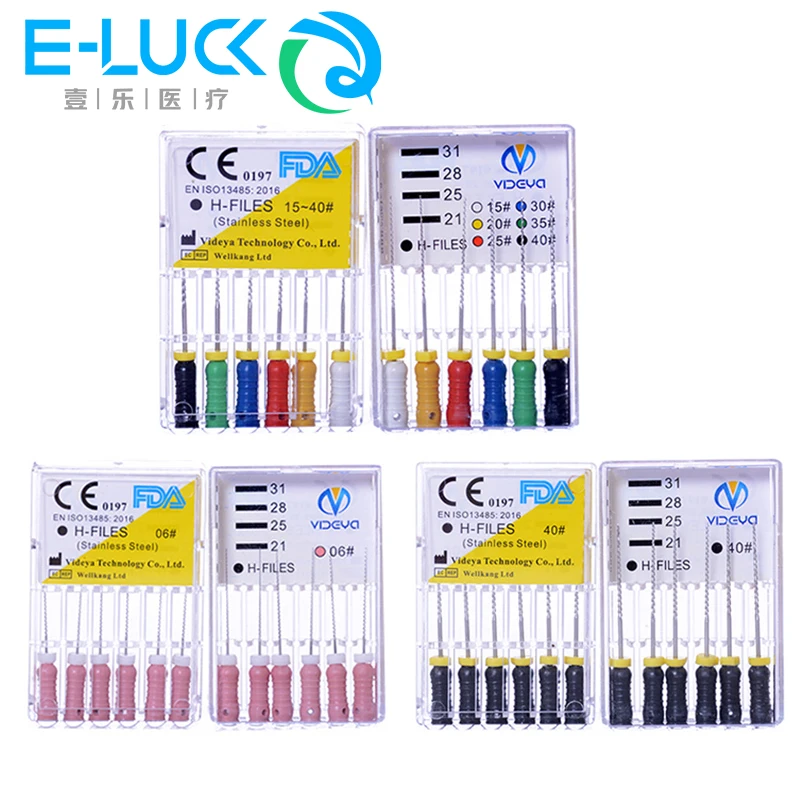 6Pcs/PackDental Endodontic Root Canal H Files Hand Hand Use Files Endodontic Instruments Dentist Tools