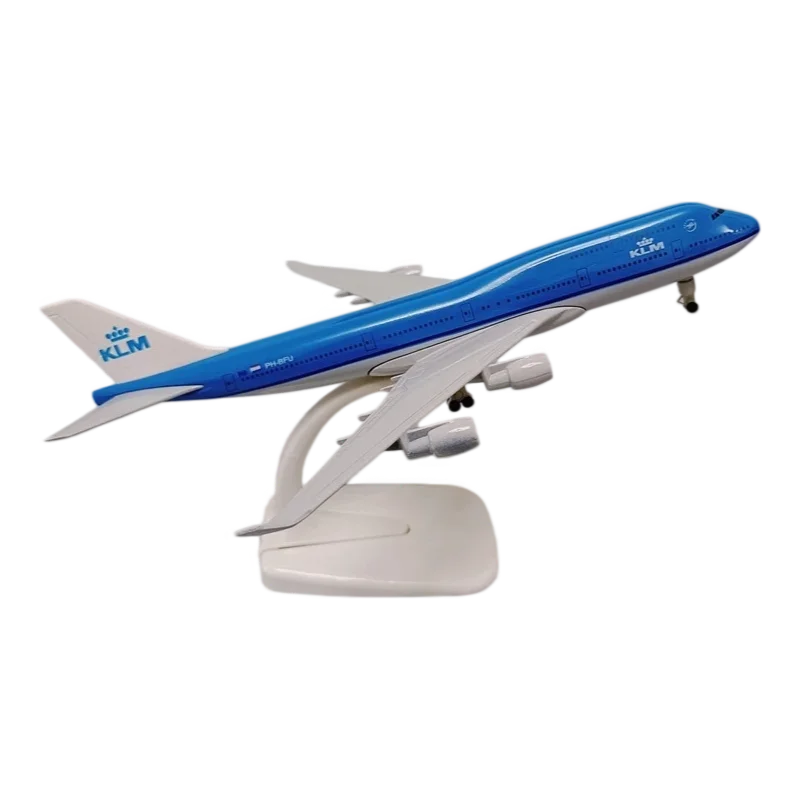 Boeing 747 KLM Royal Dutch 1/400 Scale Diecast Metal 21cm, Plane Model, Gift Toy, Collectible, for Children, Miniature, Aviation