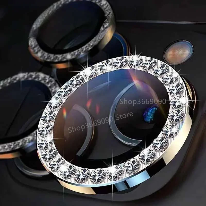 For Samsung S25 Ultra 3D Lens Film For Samsung Galaxy S25 S24 S23 Ultra S24 FE Diamond Metal Ring Camera Protector