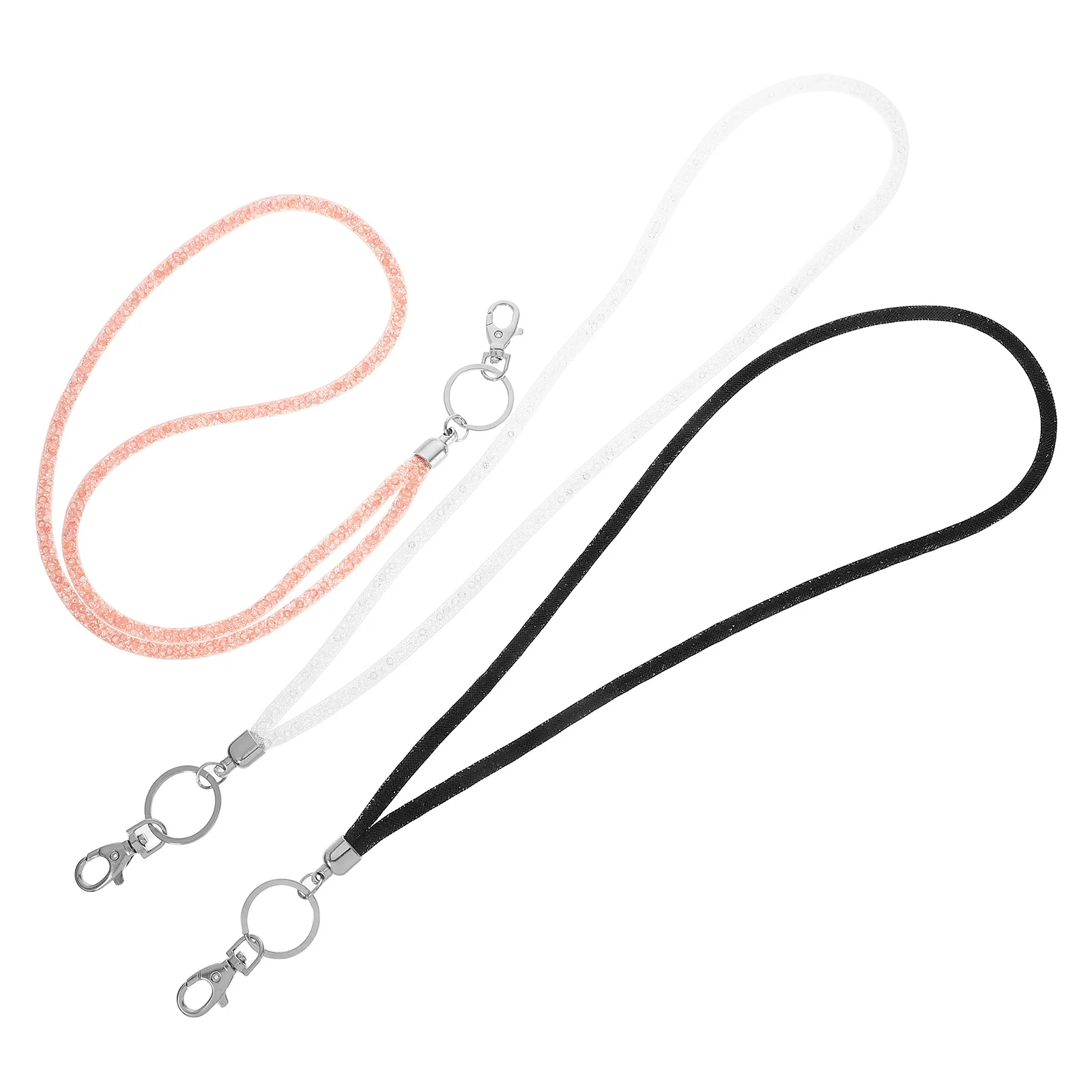 3 قطعة الهاتف الحبل الرقبة حزام حجر الراين بلينغ طويل حبل معلق للمفاتيح Id شارة العمل تصريح هاتف محمول مكافحة خسر المفاتيح #1
