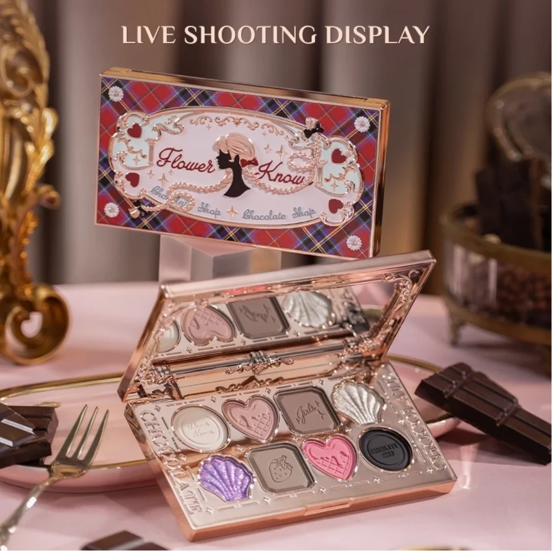 

Палитра теней для век Flower Knows Chocolate Wonder-Shop восьмицветная 10 г Косметика для макияжа