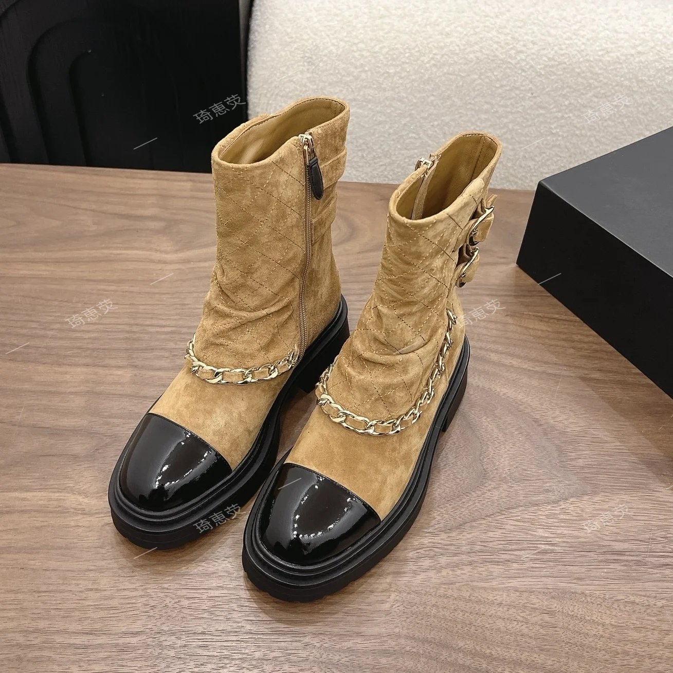 Top-Tier 2026 New-Arrival Fashion Ankle Boots Mid-Calf high-Heeled Boots Chunky-Heel Boots And Wide Leg Straight-Cut Boots