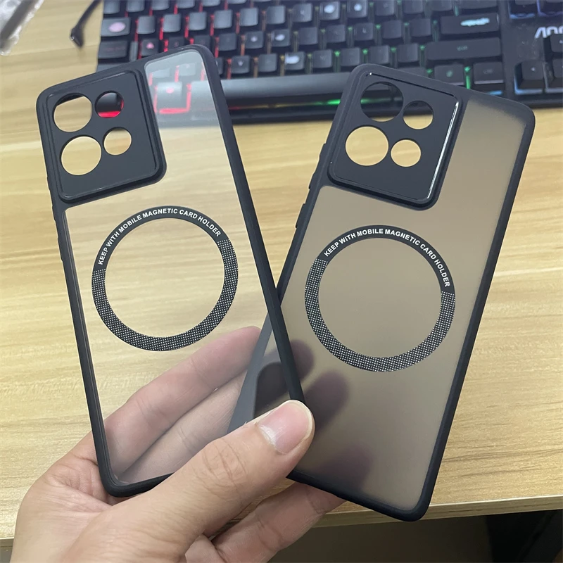 Magnetic Case For Motorola Edge 50 5G Cover Transparent Back Cover Soft Silicone Bumper For Moto Edge50 Camera Protection Shell