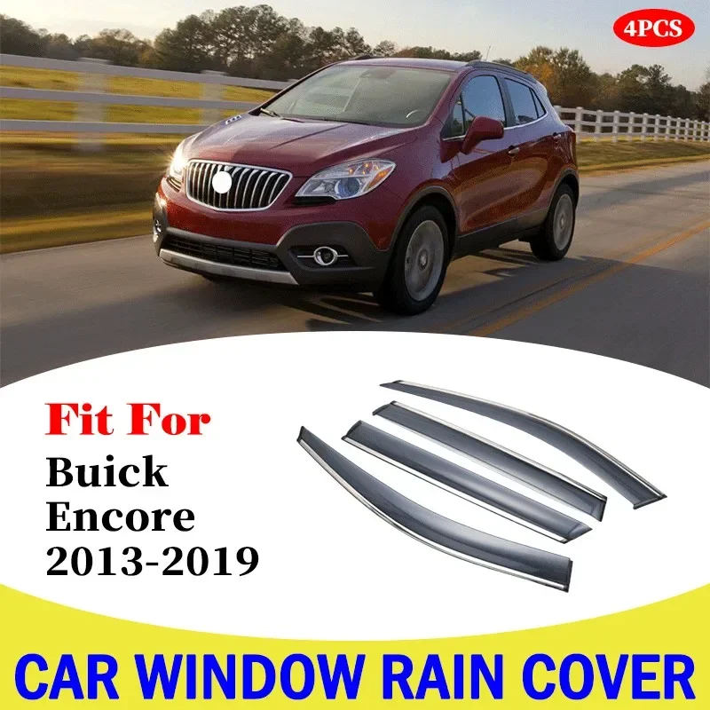 For Buick Encore 2013-2019 Window Visors Awnings Shelters Rain Sun Deflector Guard Vent Protector Cover 4Pcs Car Accessories