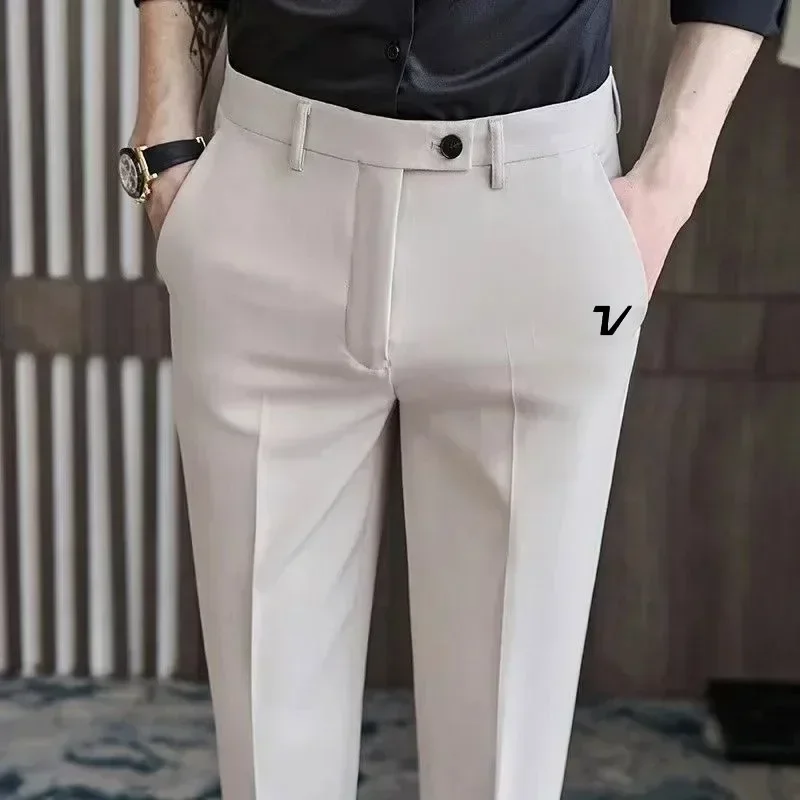 Spring Men Golf Trousers Slim-fit Drape Golf Pants Men Business Casual Slim-fit Elastic Skinny Golf Clothing Sports Ninth Pant image 5