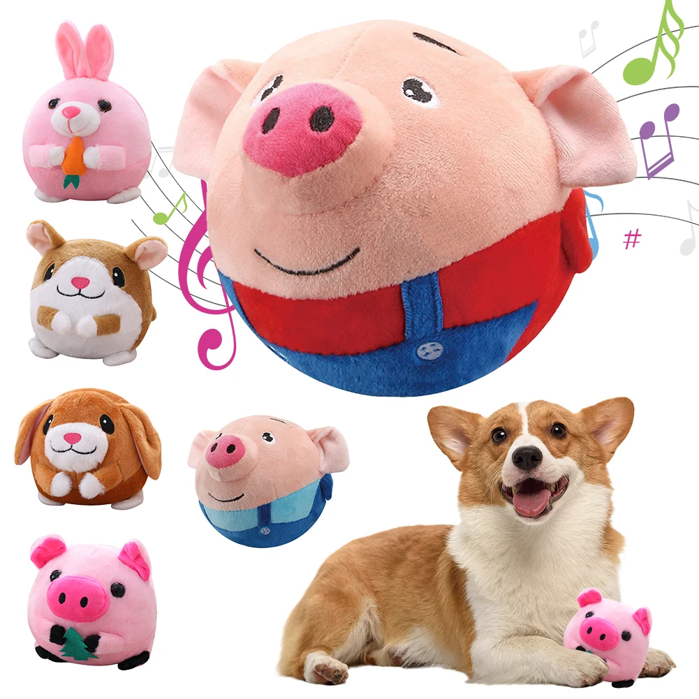 Active Moving Pet Plush Toy Bite Resistant Funny Interactive Squeaky Toys Self-Moving Chewable for Dog Indoor Playing