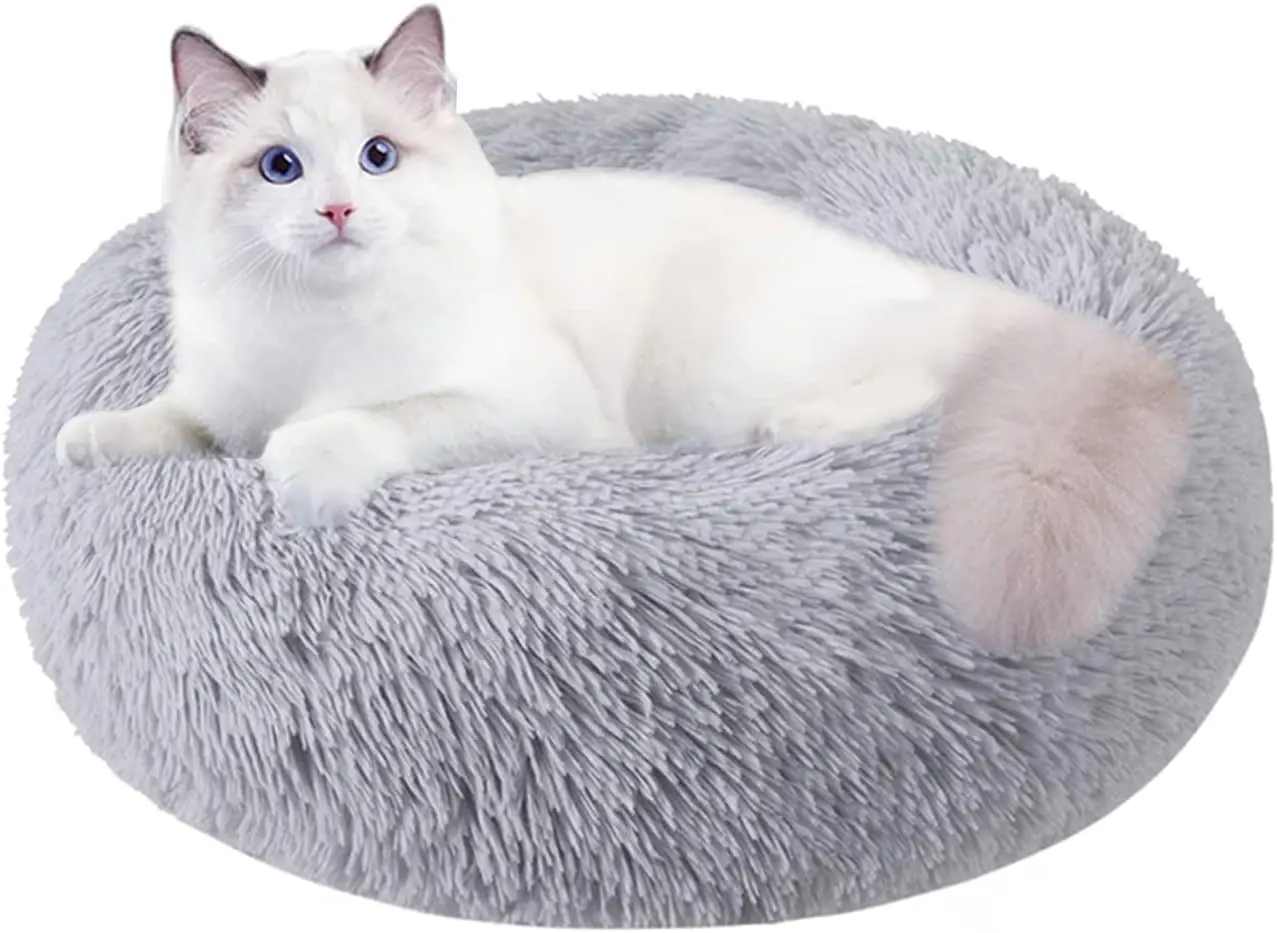 

20" Washable Round Pet Bed, for Cats/Dogs (All Sizes), Slip-Resistant Bottom, Puppy/Kitten Friendly