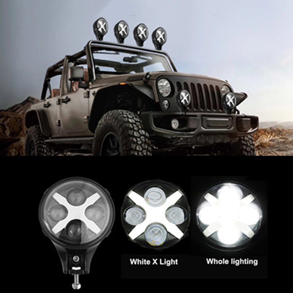 

SXMA J104 LED Work Lights Additional Headlight 60W Driving Lamp 1pair for Jeep JK for Wrangler 2007-2017 Portable Waterproof