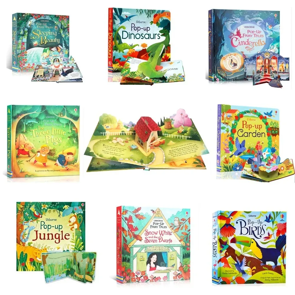 Imagen abatible 3D para libros en inglés para niños, cuentos de hadas, libros en inglés de lectura, juguetes de aprendizaje Montessori, regalos para niños
