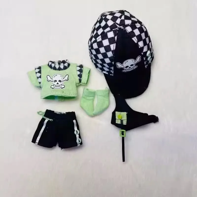 

BJD Doll clothes suitable for ob11 p9 size 5-piece set Mint Green Skull teen suit Doll accessories