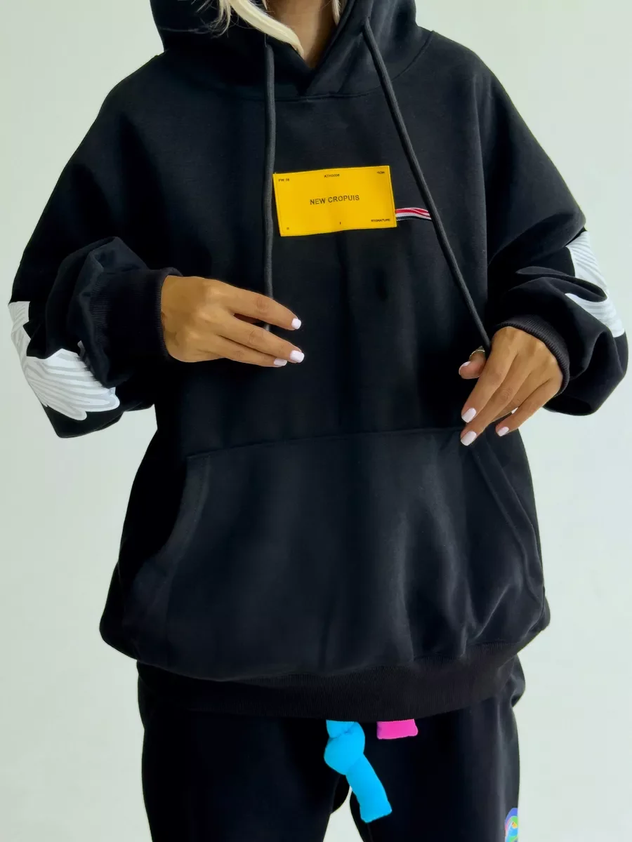 Autumn and Winter American Street Fashion Heavy Industry Printed Hoodie Versatile Personalized Casual Trendy Brand Top