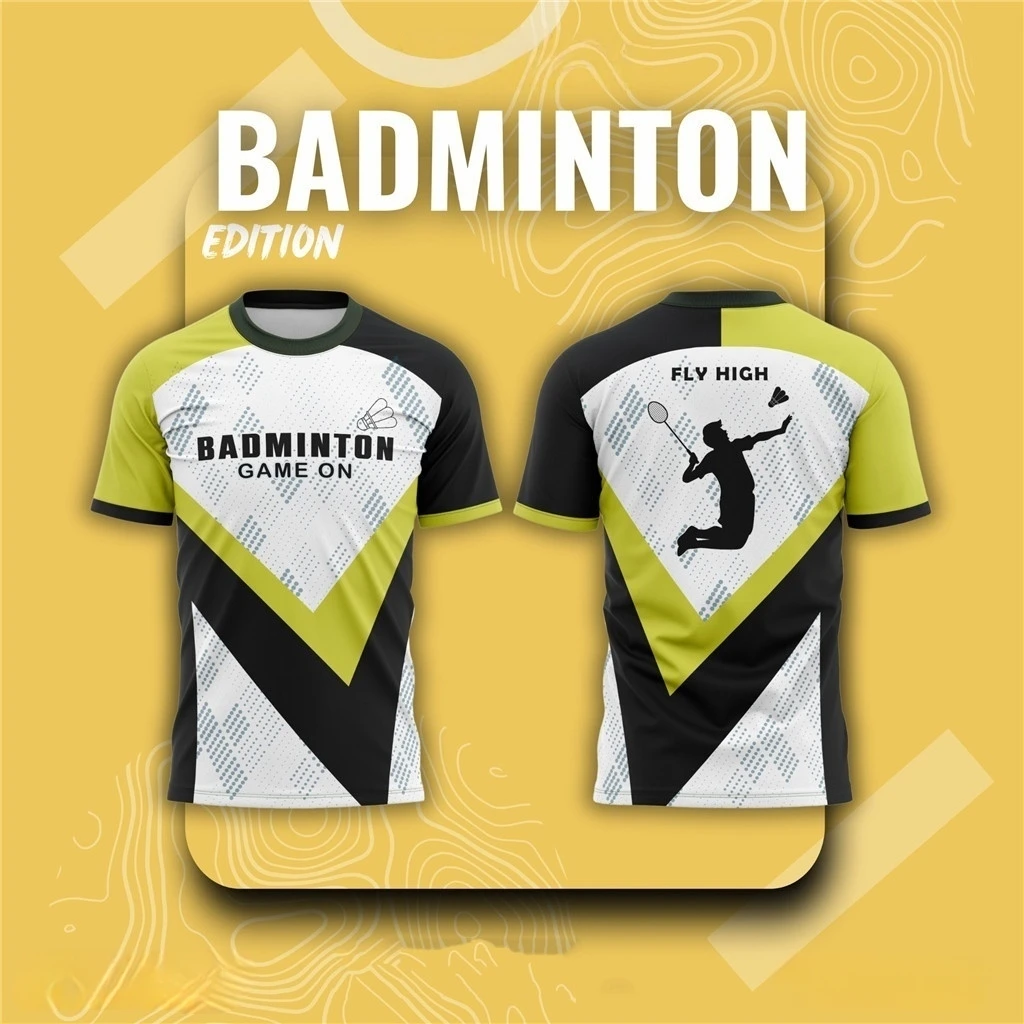 2025 New Design Badminton T Shirt Men's Clothing 3D Print Badminton Top Custom Name Number Summer Outdoor Quick Drying Gym Top