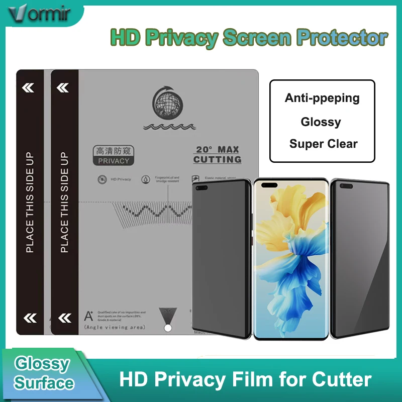 VORMIR Filme De Privacidad Brillante HD Privacy Hydrogel Film for Screen Protector Cutting Machine Mobile Phone Screenguard