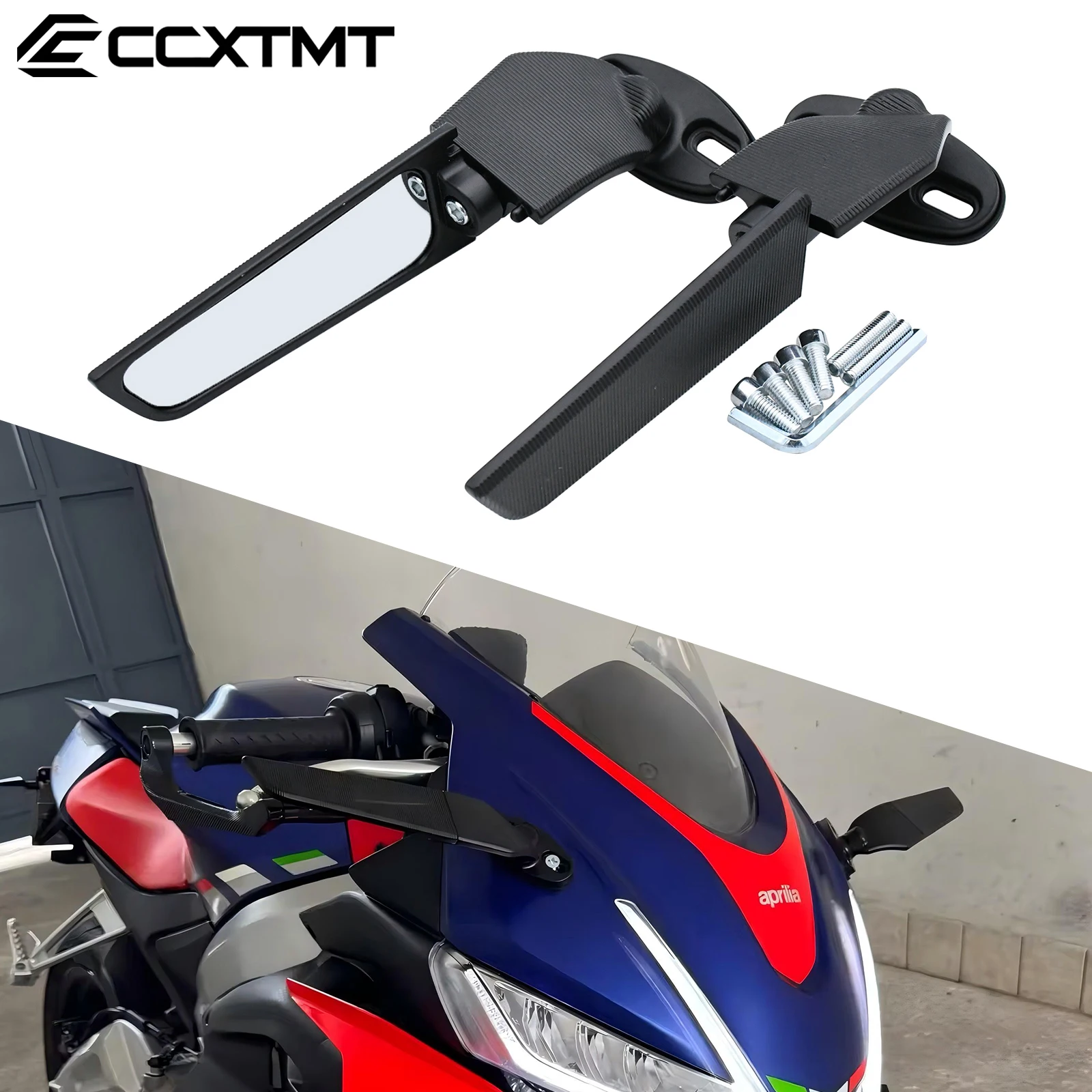 Motorcycle Mirror Modified Wind Wing Adjustable Rotating Rearview Mirror For BWM S1000RR S1000 K1200S For Yamaha R15V3 R25 R3 R1