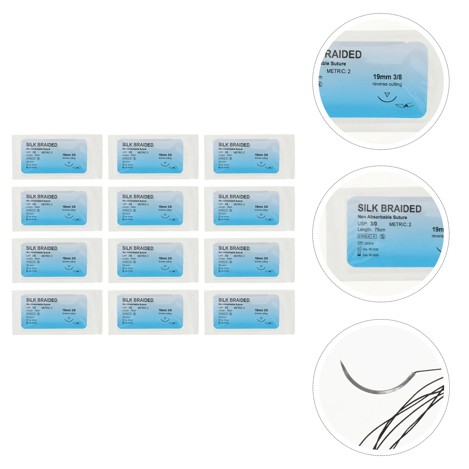 

12 Pcs Sewing Kit Thread Suture Practice Equipment Threads Device Monofilament Needle