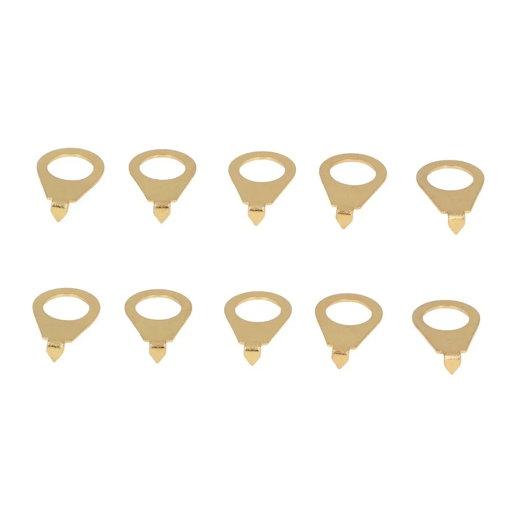 10Pcs ​Iron ​Guitar Knobs Pointer​ 9.5mm ID 14mm OD Wide Application ​Indicator Plate​ ​Silver/​Gold ​Instrument Parts​