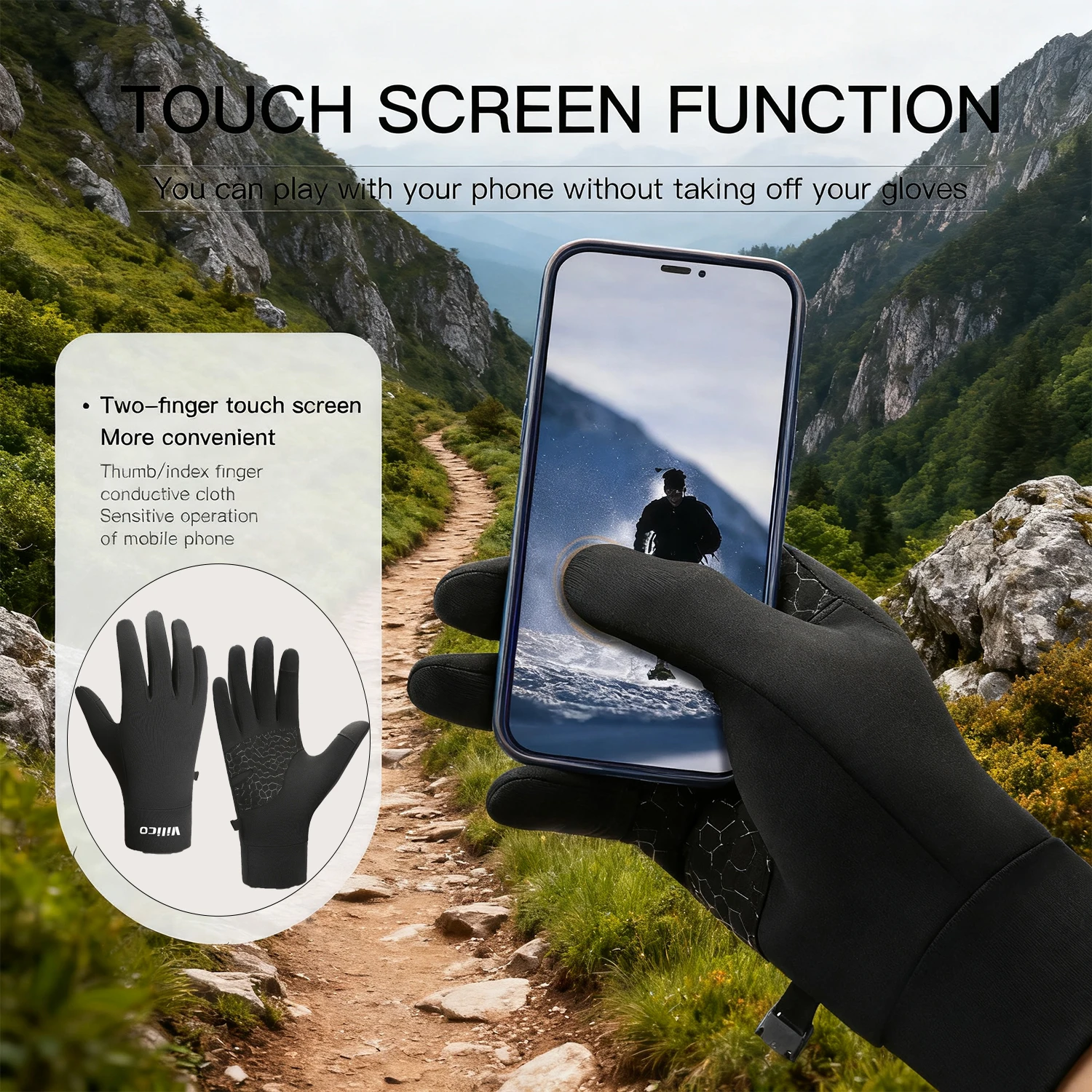 Sport Outdoor Laufen Herren Winter Warm Gestrickte Touchscreen Fahrradhandschuhe Damen Herbst/Winter Thin Edition mit Samt