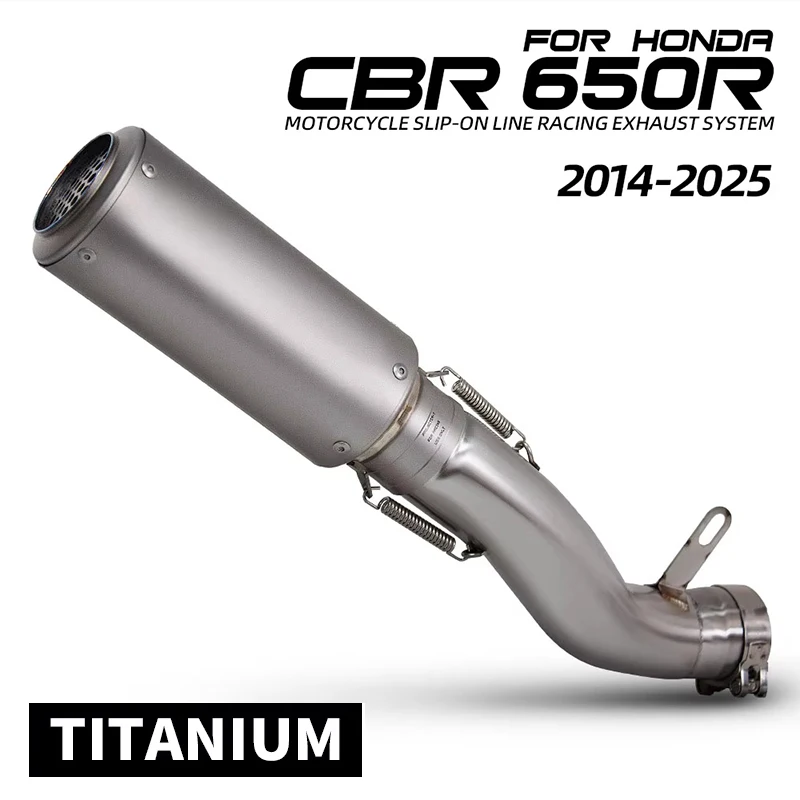 

Slip on Line for Honda CBR650R CB650R CBR650F CB650F 2014-2025 Motorcycle Exhaust Middle Link Adapter Pipe with Titanium Muffler