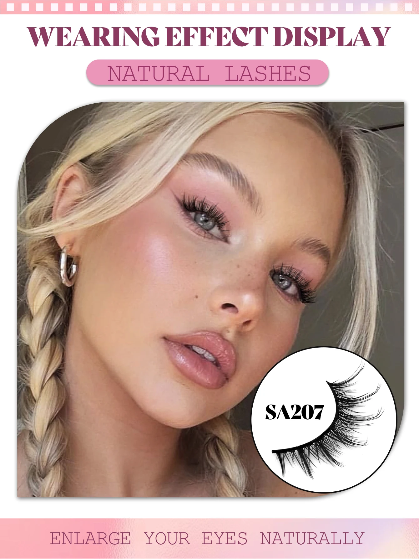 벨트라네이 만화 속눈썹 풍성한 인조 밍크 속눈썹 자연스러운 룩 개별 클러스터처럼 보이는 가짜 속눈썹 메이크업