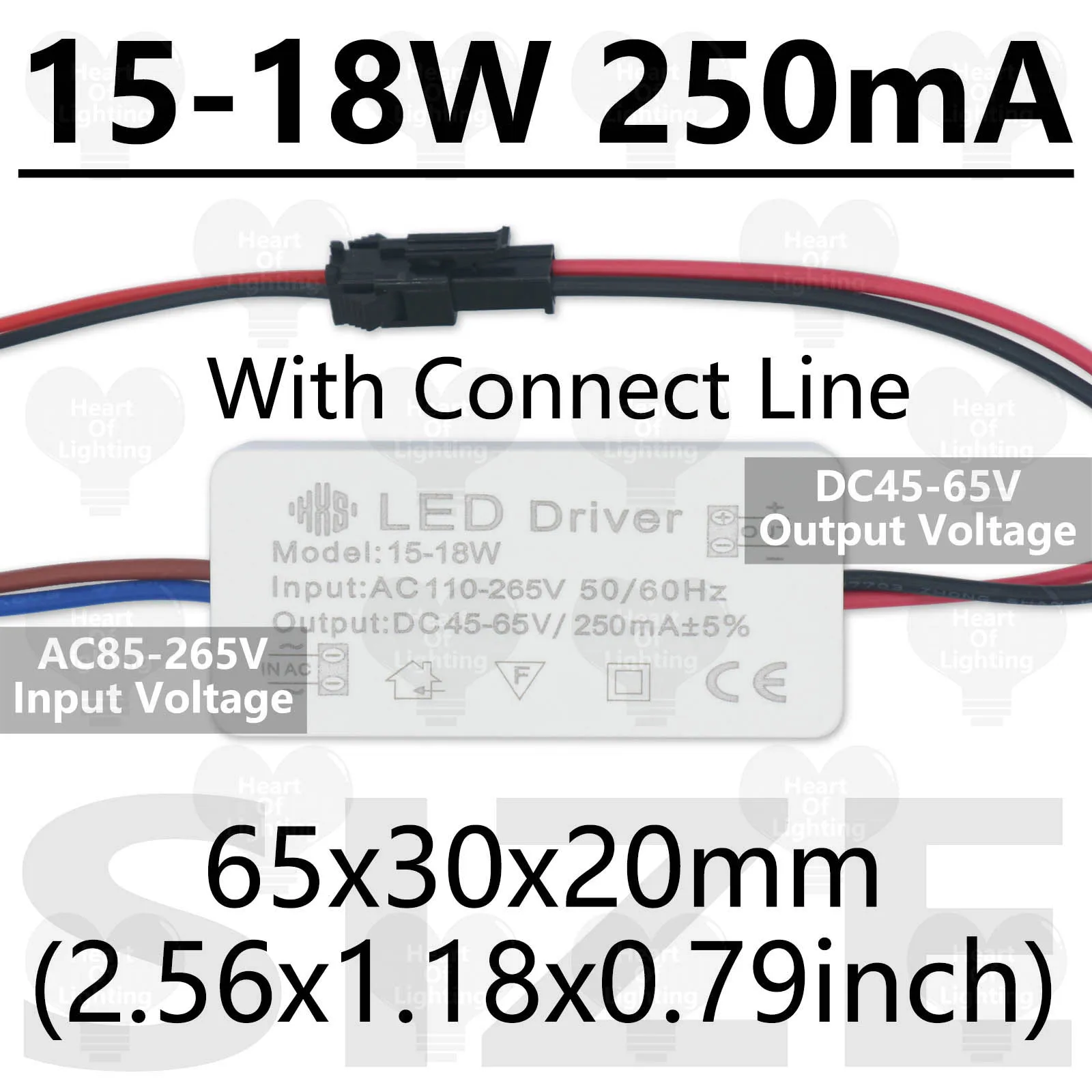 LED مصباح سائق محول الضوء 2-3 واط 3-5 واط 4-7 واط 8-12 واط 15-18 واط 18-24 واط 250mA موائم مصدر تيار ل LED لمبة الأضواء
