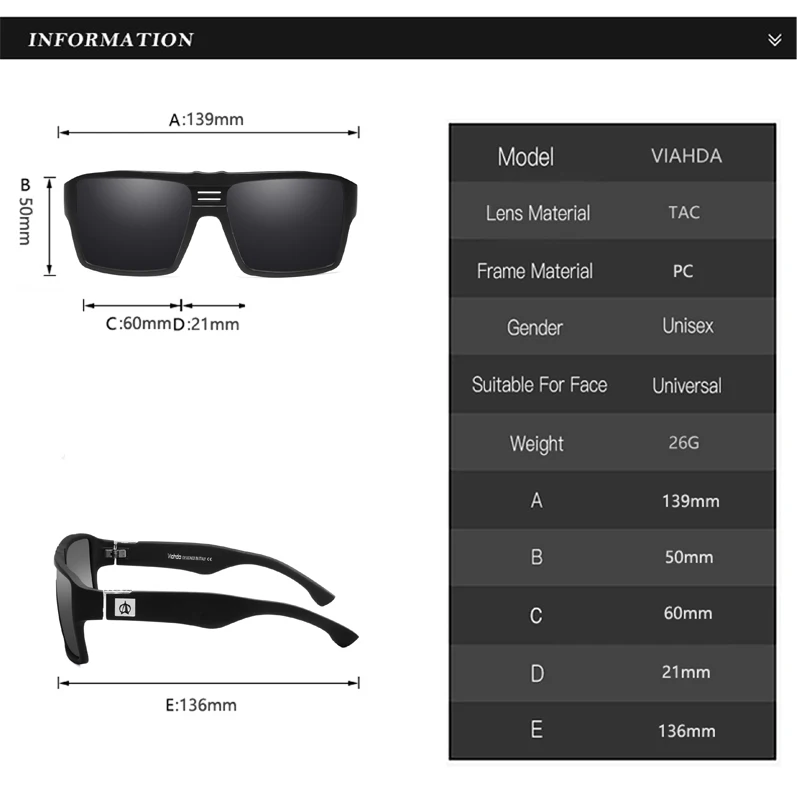 VIAHDA Polarized Fishing Sunglasses Men Glasses Outdoor Goggles Camping Hiking Driving Sun Glasses Women UV400 Sports Eyewear