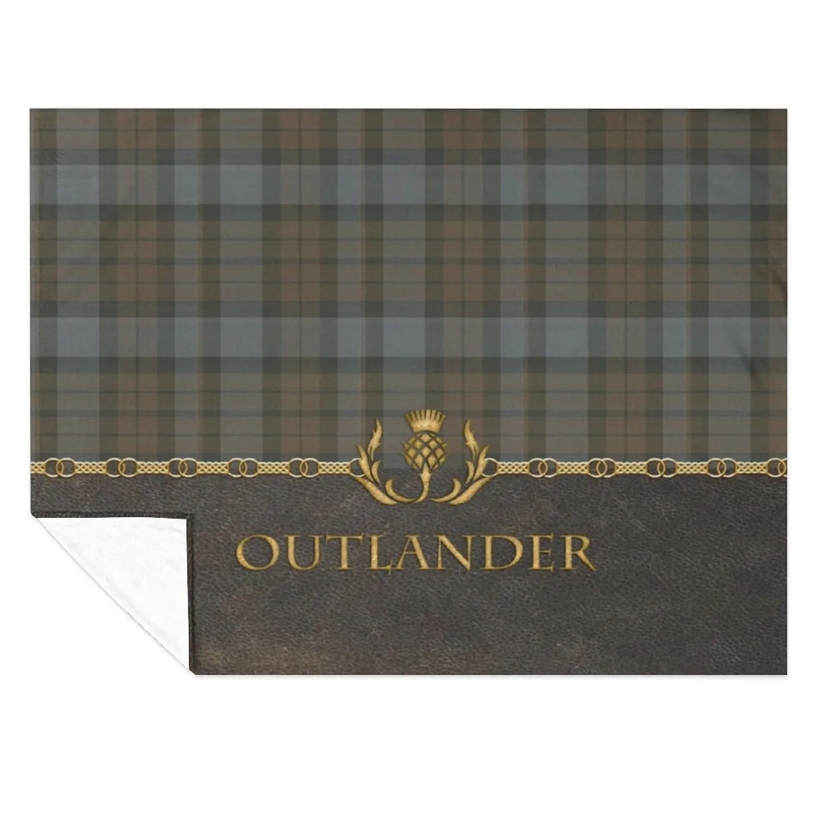 

Leather and tartan - Outlander II Throw Blanket Designers Giant Sofa Weighted for sofa Blankets