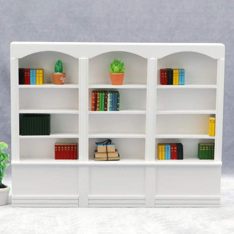 1pc 1/12 Scale Three-Layers Wood Mini  Display Bookcases Models Living Room Cooking Cabinet Furniture Accessories for 6''Figures