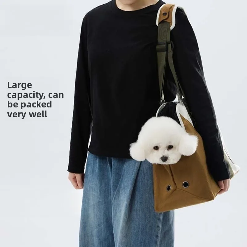 Pet outing bag, one shoulder crossbody light cat dog backpack