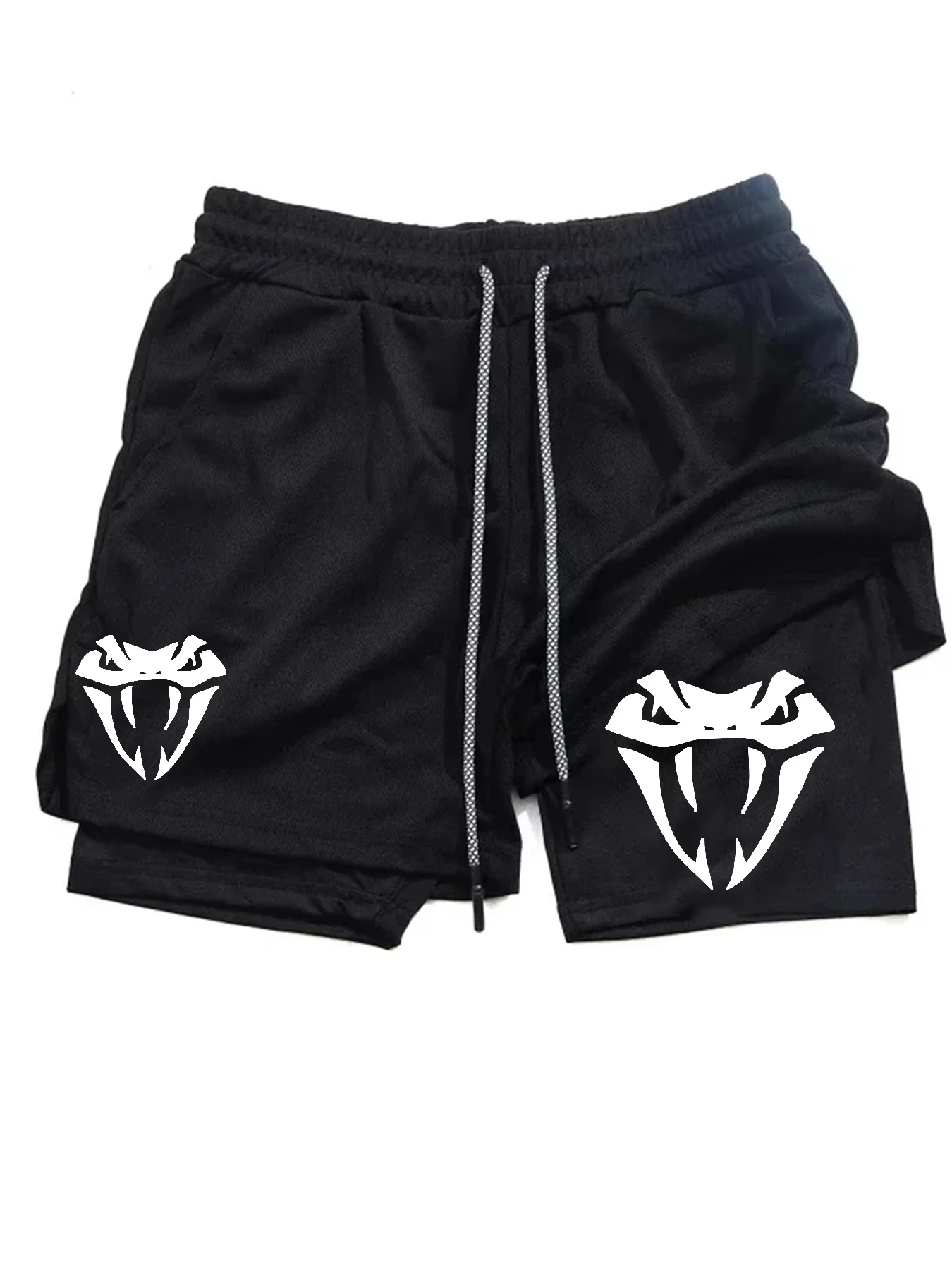 Summer sports versatile double layer men's shorts everyday casual quick-drying sports shorts men