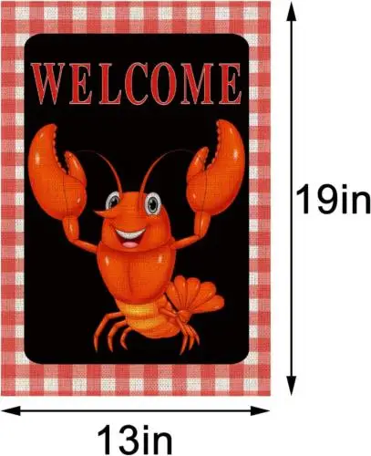 Crawfish Garden Flag 12.5×18'' Seafood Boil Welcome Sign Crawfish Boil Party Dec