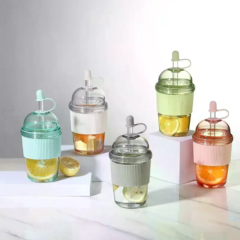 1Pc Transparent Pearl Milk Tea Cup With High Appearance And Cute 14mm Straight Drink Cup