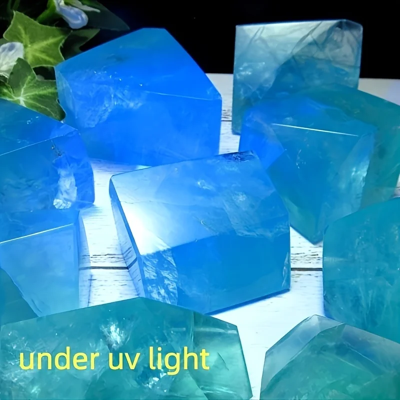 1pc High Quality Green Fluorite Freeform Stone with UV Reaction, Natural Polished Crystal Stone for Jewelry And Home Decor