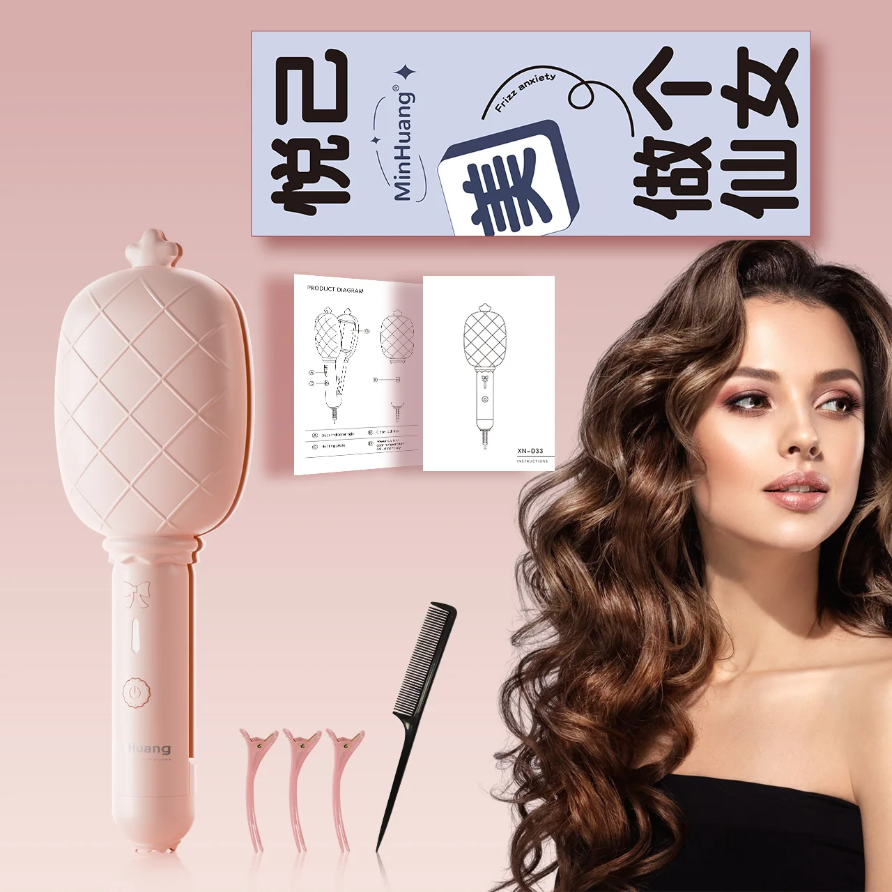 

Electric Curling Iron 32mm Large Wave Styling Ceramic Curling Iron Hair Crimper Waver Deep Waver Hair Curler Tool for woman