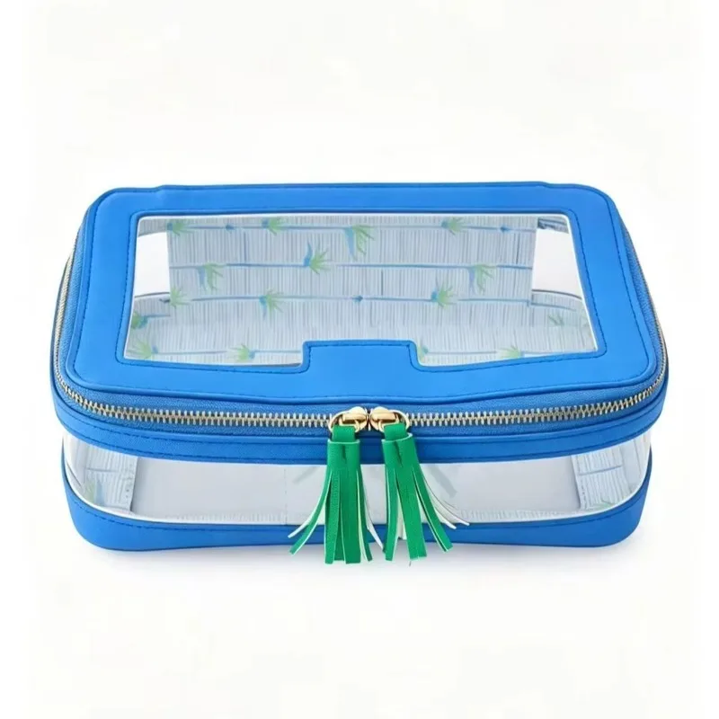 Nella Custom Large Capacity Transparent Mahjong Travel Pouch with Fashion Tassel for Family Game Night Storage Idea