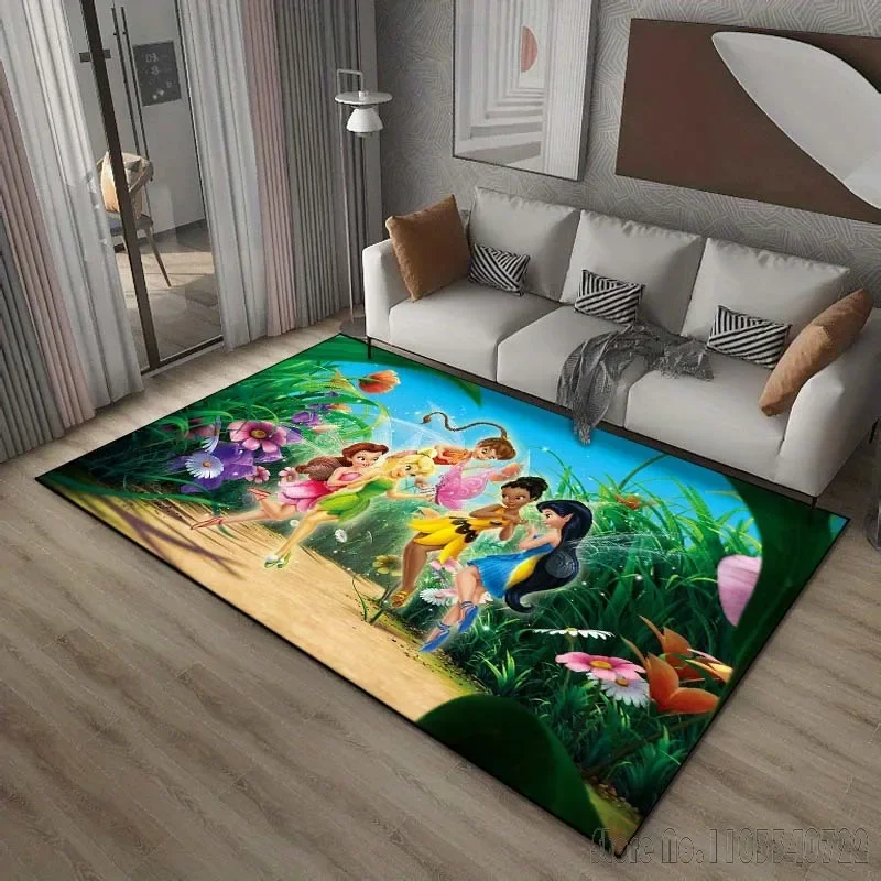 T-Tinker Bell Fairy Pattern Rug Carpets 80x120cm Decor for Bathroom Kids Floor Mat Living Room Children's Bedroom Sofa