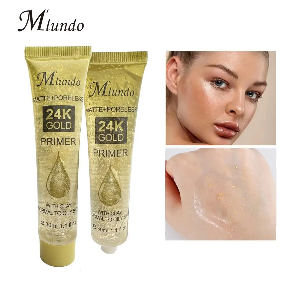 Gel de maquillaje Invisible, prebase de maquillaje, lámina plateada dorada, Gel hidratante para poros