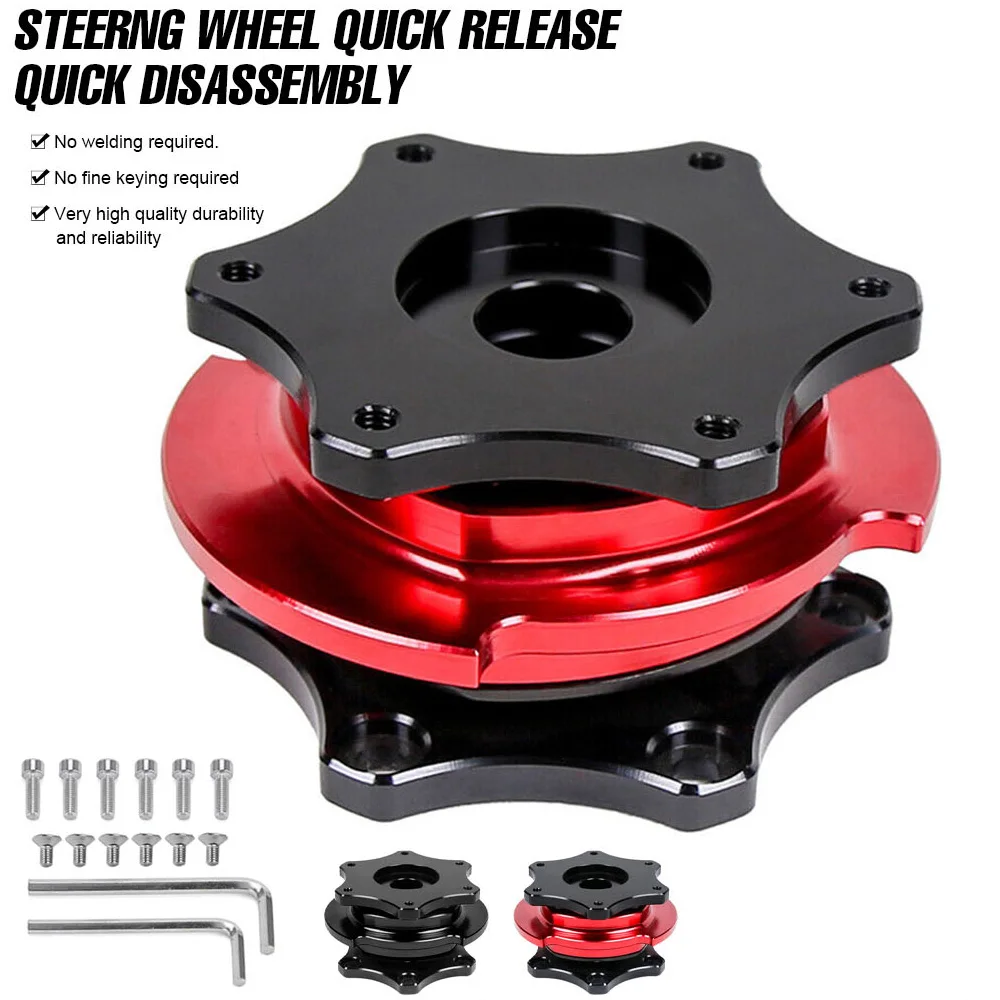 Car Steering Wheel Quick Release Hub Universal D Shaped Quick Release Hub Adapter Boss kit Fit 6-bolt x 70mm Pattern Short Hubs