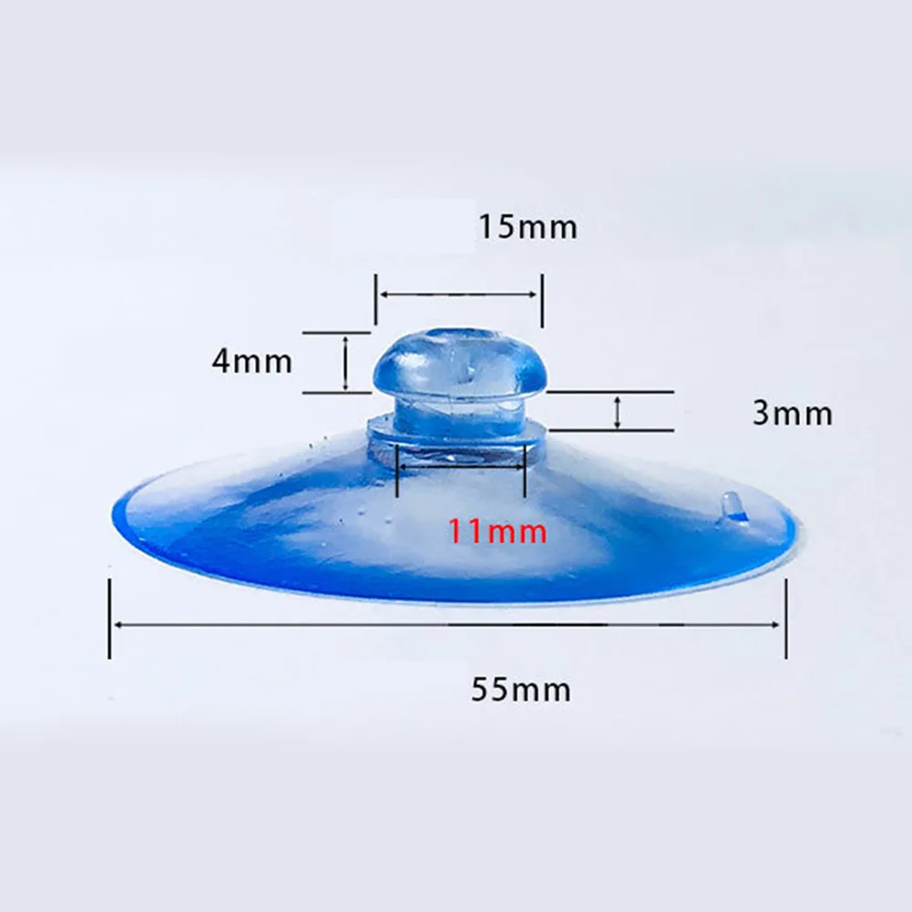 55mm Mushroom Head Sucker PVC Fish Tank Transparent Glass Sucker Perforated Clear Suction Cups Bathroom Window Wall Car Hooks