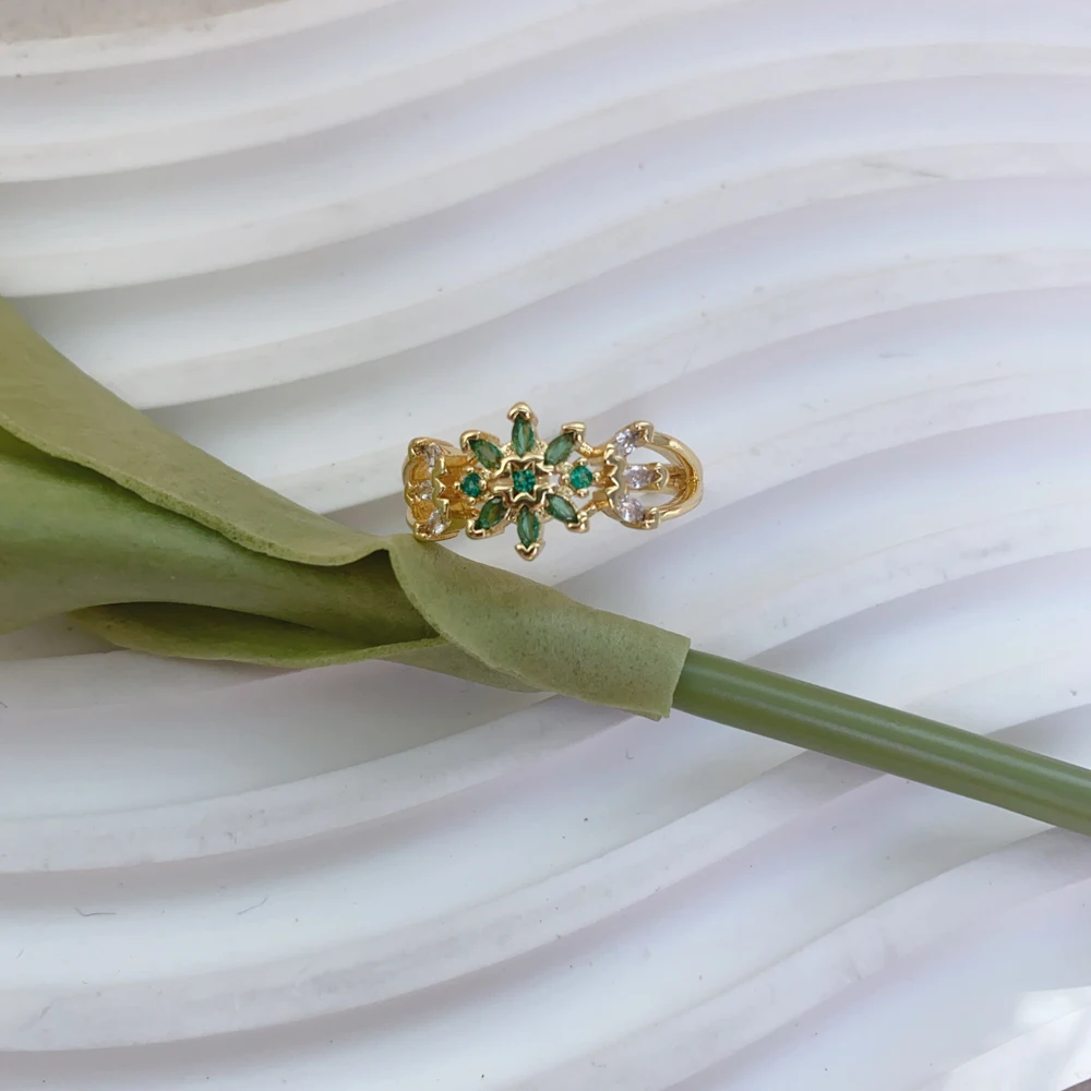 2024 تصميم جديد 18 كيلو مطلية بالذهب النحاس الزركون خاتم موضة خواتم النحاس للمجوهرات النسائية #5