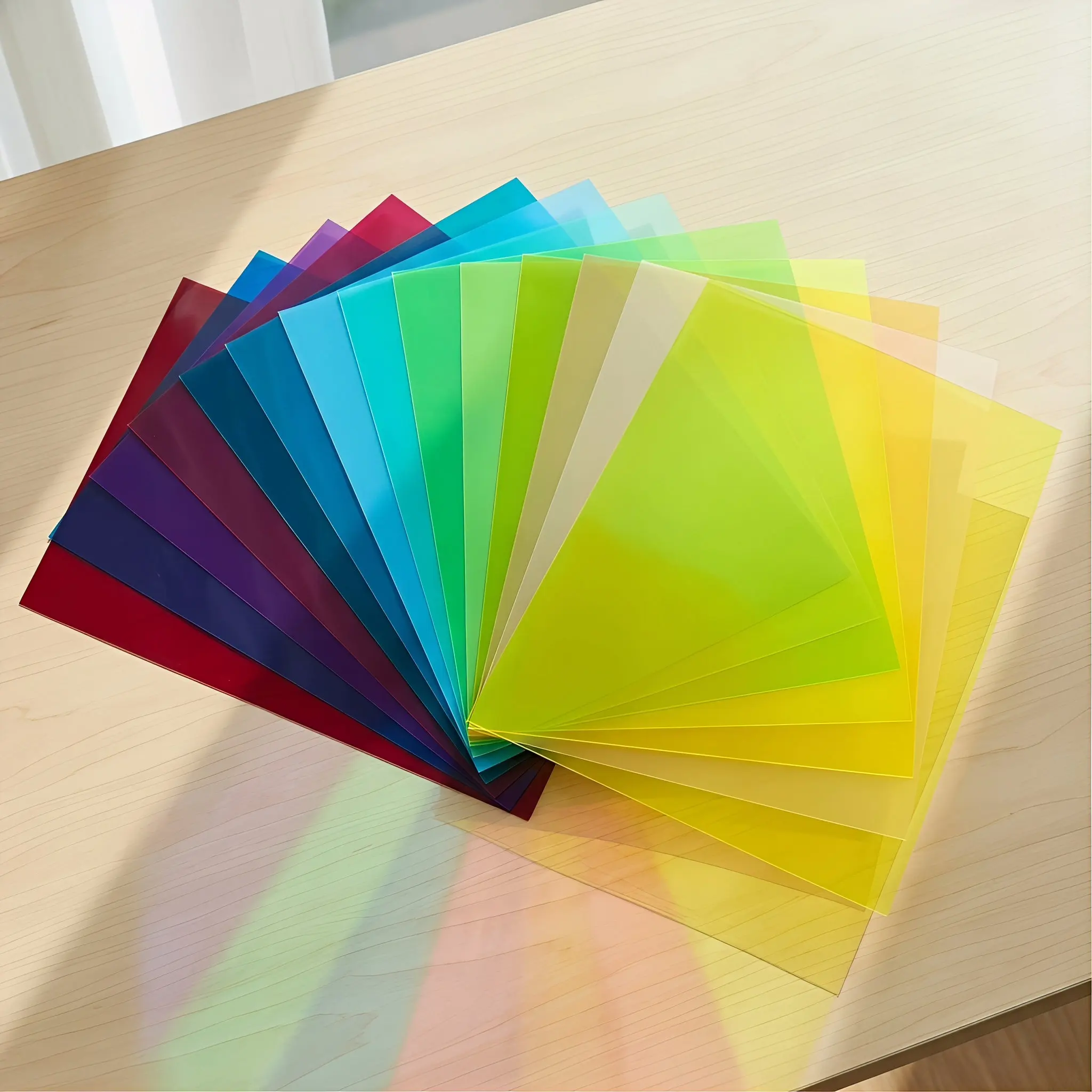 10Pcs PVC Colored Cellophane Sheets A4 Transparent Foil Paper DIY Craft Decoration Light Diffuser Film Supplies