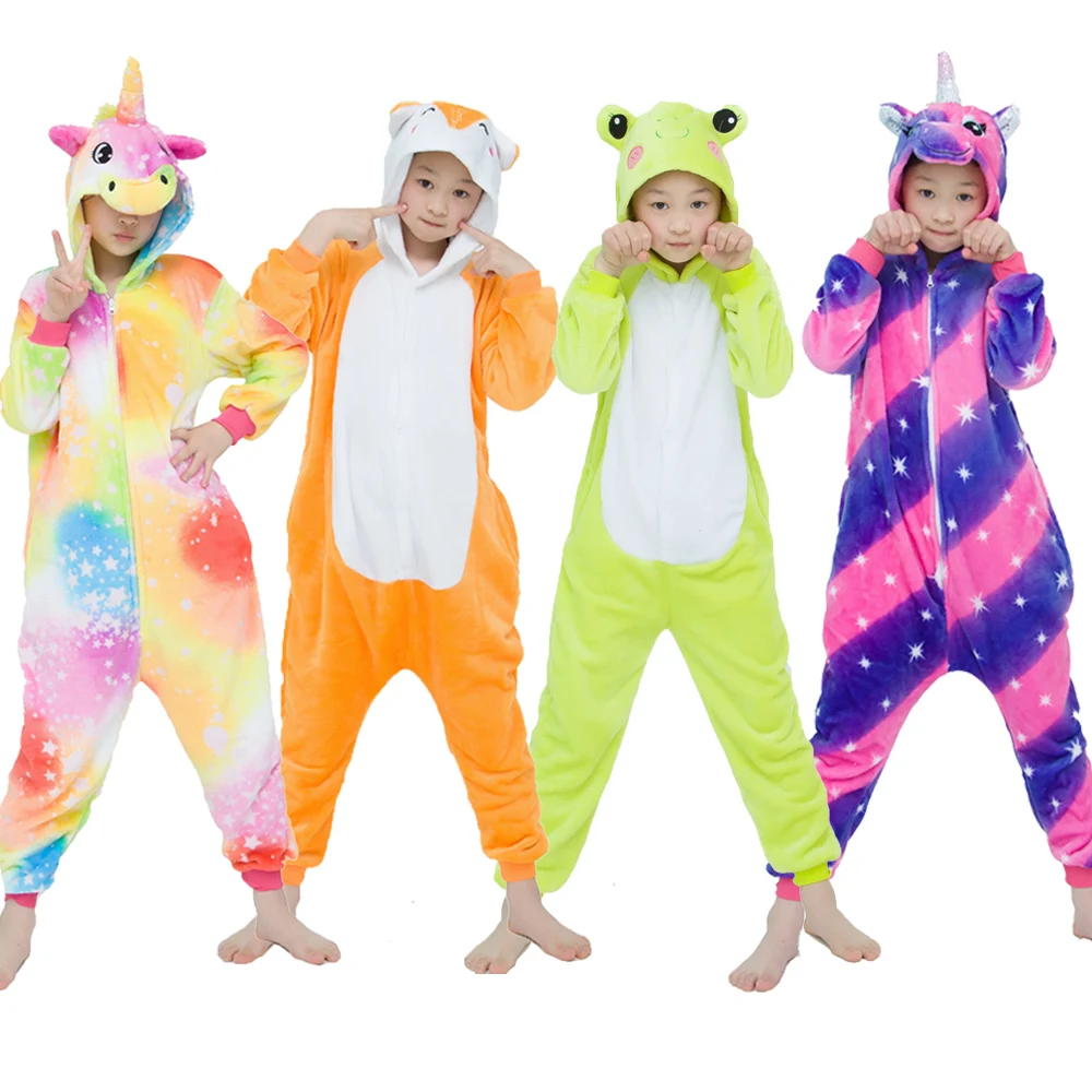 Unicorn Anime Cosplay Costumes Kids Frog Animal Cartoon Jumpsuit for Children Halloween Christmas Girls Boys Pajamas Onesies