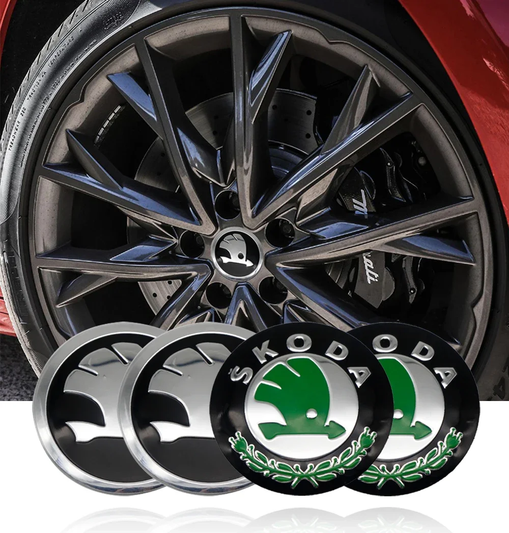 

4 шт., 56/60 мм, центральная крышка ступицы колеса автомобиля, значок, эмблема, наклейка на колесо, наклейка для Skoda VRS Octavia KAMIQ KODIAQ SUPERB RAPIDFABIA YETI