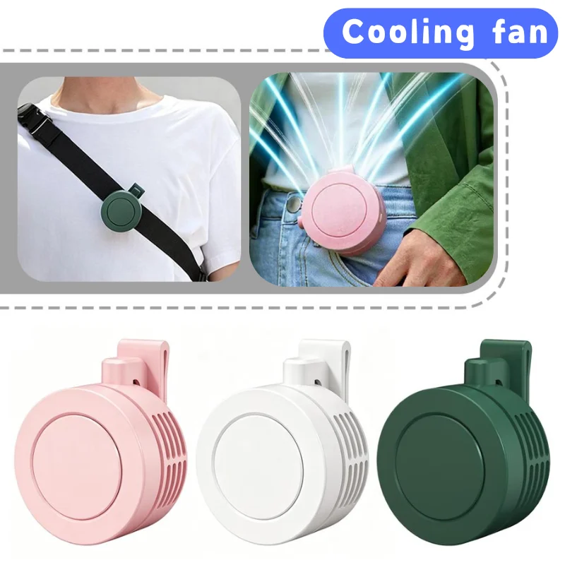 Rechargeable Clip-On Waist Fan To Keep Cool In Hot Weather Mini Wearable Waist Fan With Strong Wind For Outdoor Activities