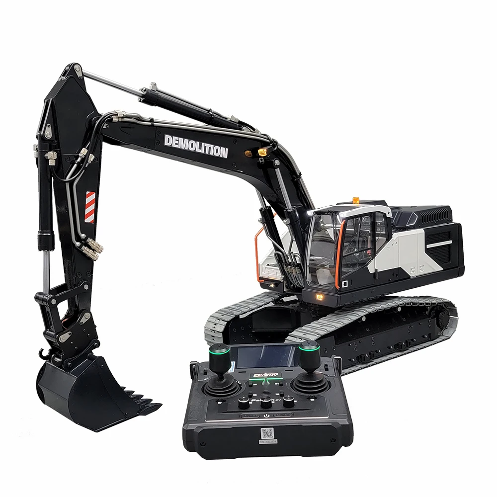 In Stock 1/14 RC Hydraulic Excavator EC380 EL Tracked Excavator Full Metal Model PL18 Channel RC Car Toys for Adults