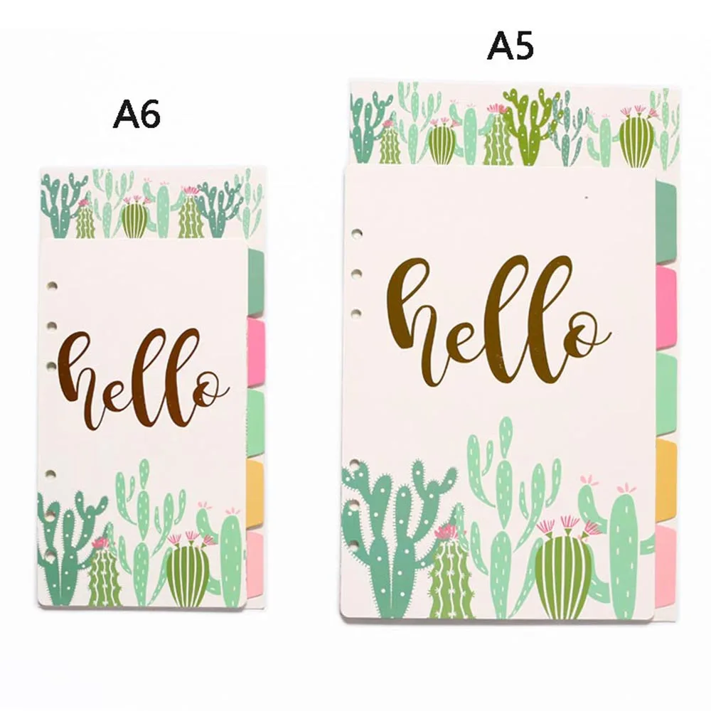 5 Sheets A5 A6 Cute 6 Holes Paper Index Divider for Binder Planner Notebook Stationery,candy Notebook Paper Divider Accessories