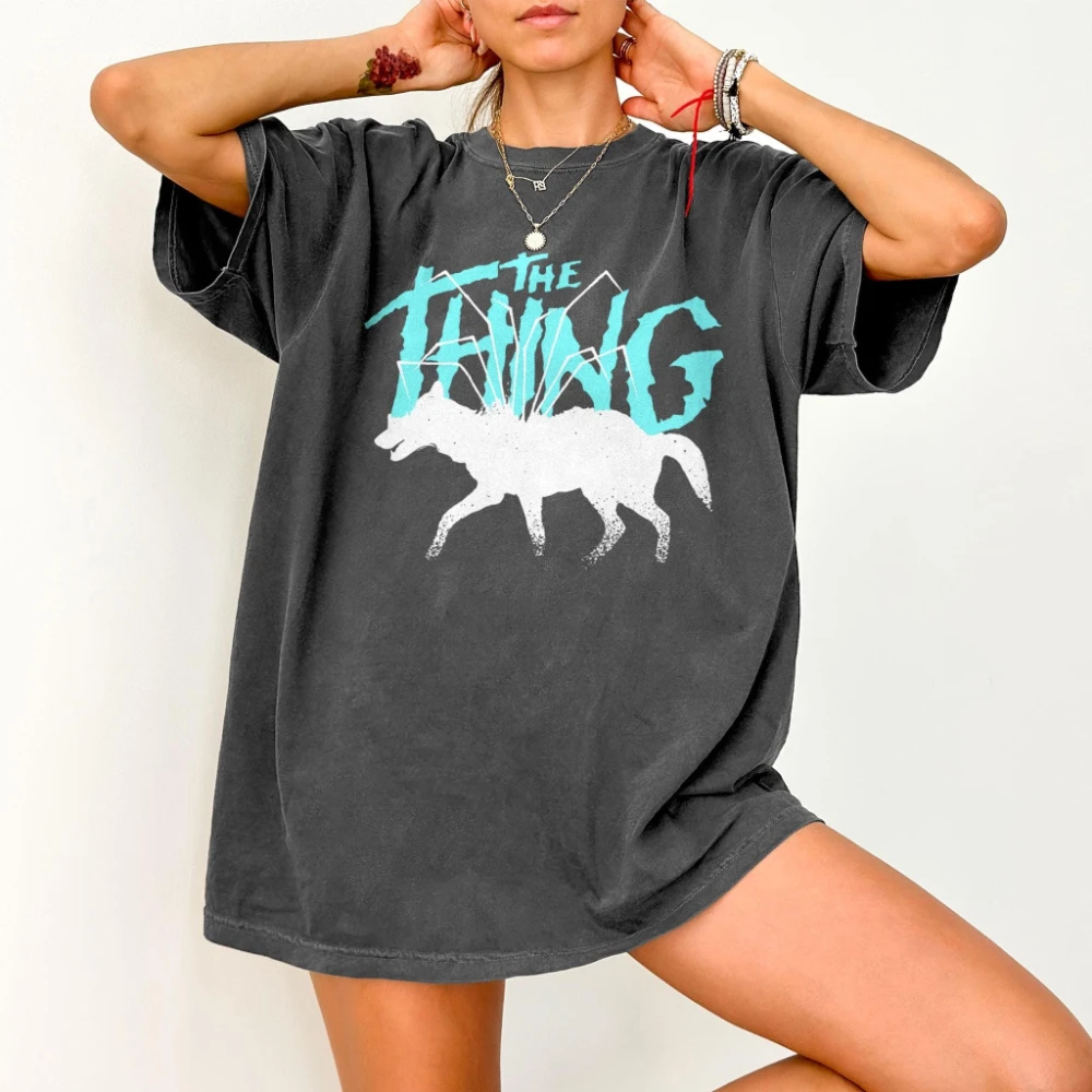Classic The Thing Fan Art T-shirt Horror Movie Emo Aesthetic Vintage Nostalgic Retro Film Horror Cinema Tee Unisex All-season