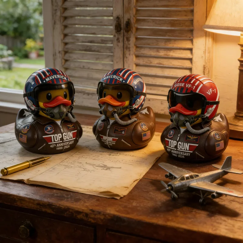 Pato Piloto de Colección para el 40 Aniversario de Top Gun, Souvenir para Fans de la Película, Regalo para Decoración del Hogar/Escritorio