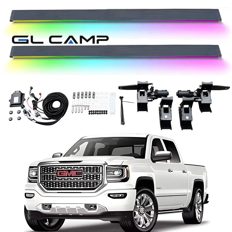 Automatic Electric Power Side Step Running Board LED Light for GMC Sierra 1500-Double Cab HD-Double Cab 2019+